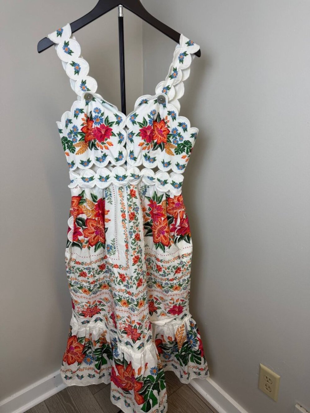 Farm Rio Off-White Bloom Garden Maxi Dress Size Medium - Picture 6 of 13